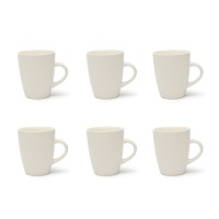Ensemble de 6 tasses en céramique Excelsa, blanches, 40 cl, style minimaliste, finition mate, compatibles lave-vaisselle et micro-ondes, pour un usage domestique, idéales pour les cadeaux