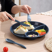 Assiette à 3 compartiments pour le contrôle des portions, idéale pour les régimes amaigrissants, compatible micro-ondes, en PP, moulée par injection sur mesure (OEM)