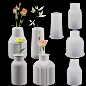 Vase Silicone Mold Flower Vase Resin Molds for Small Tall Vase Flower Pot Candle Holder Mold DIY Crafts Home Decoration