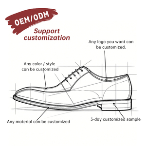 Chaussures Oxford pour hommes sur mesure OEM, dessus en cuir de vachette, confortables, respirantes, imperméables, à lacets, formelles, pour le bureau, les affaires et les mariages - Product Image 3