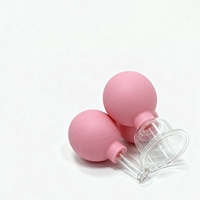 Ventouses de massage corporel et faciales personnalisables avec logo, ensemble de 4 ventouses avec boule en silicone rose