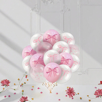 Ballon en latex rose de 12 pouces avec nœud, durable, romantique, décoration pour la Saint-Valentin et les fêtes d'anniversaire pour filles