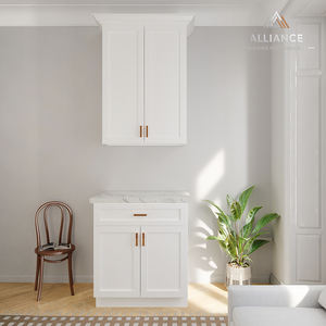 Livraison gratuite locale américaine, armoires de cuisine blanches modernes |   Convient aux projets de logements multi-familiaux |   Armoire blanche style Shaker - Product Image 1