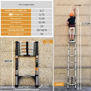 <span class=keywords><strong>Escalera</strong></span> Telescópica <span class=keywords><strong>de</strong></span> <span class=keywords><strong>Acero</strong></span> <span class=keywords><strong>Inoxidable</strong></span> <span class=keywords><strong>para</strong></span> Techo, Montada en la Pared, Recta, <span class=keywords><strong>para</strong></span> Uso Eléctrico y <span class=keywords><strong>de</strong></span> Ingeniería, con Peldaños <span class=keywords><strong>de</strong></span> 40 cm - Product Image 5