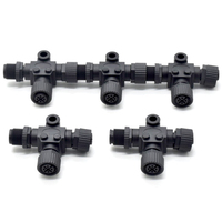 Impermeable NMEA 2000 5 Pin 3 Port T Conector, 1 macho a 2 hembra Conector resistente al aceite para redes