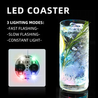 Sous-verre LED carré lumineux, décoration de bar, décoration de fête, petits objets, décorations de fête, lumières pour bouteilles de liqueur, lumières pour bouteilles de cocktail