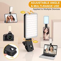 Lampe Annulaire DEL Rechargeable à Clip pour Conférence Vidéo, Éclairage de Téléphone, Maquillage, TikTok, Selfies et Caméra de Travail