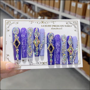 <span class=keywords><strong>Uñas</strong></span> <span class=keywords><strong>Postizas</strong></span> <span class=keywords><strong>de</strong></span> Lujo Hechas a Mano en 3D, <span class=keywords><strong>Uñas</strong></span> <span class=keywords><strong>de</strong></span> Estilete Largas <span class=keywords><strong>con</strong></span> Diseño <span class=keywords><strong>de</strong></span> Mariposa, Adornadas <span class=keywords><strong>con</strong></span> Diamantes <span class=keywords><strong>de</strong></span> Imitación - Product Image 3