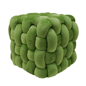Poggiapiedi in tessuto da seduti Pouf in velluto Pouf Cube sgabello da soggiorno poggiapiedi per sedile quadrato - Product Image 1