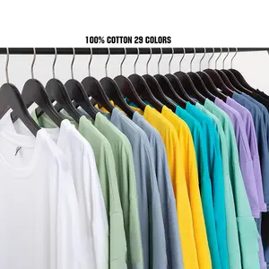 Wholesale 16S 200gsm 5.89oz Blank Soft Cotton Heavy Weight Combed Cotton Drop Shoulder 29 Colors Oversized Shirts