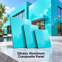 Panneau composite en aluminium vert brillant de 3 mm avec revêtement FEVE pour façades de magasins