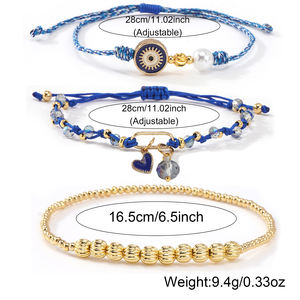 Conjunto <span class=keywords><strong>de</strong></span> Pulseras <span class=keywords><strong>de</strong></span> Ojo Turco Azul Go2boho, 3 Piezas <span class=keywords><strong>de</strong></span> Pulseras <span class=keywords><strong>de</strong></span> Cuentas <span class=keywords><strong>de</strong></span> Protección y Buena Suerte con Dije <span class=keywords><strong>de</strong></span> Corazón y Perla para Mujeres y Niñas - Product Image 4