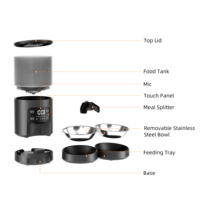 Distributeur automatique de nourriture pour animaux de compagnie 4L 6L, avec double bol, minuterie, enregistrement vocal et double alimentation, pour chats et chiens