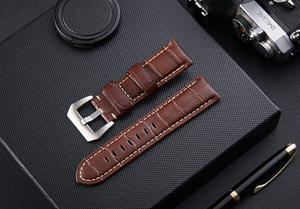 Bracelet en cuir de bambou clouté bracelet de montre-bracelet en cuir avec 20/22/24/26mm mode <span class=keywords><strong>vintage</strong></span> pour hommes <span class=keywords><strong>Panerai</strong></span> - Product Image 6