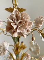 Lustre en céramique rose vintage antique fait main, luminaire suspendu de luxe pour hôtel, maison, salon