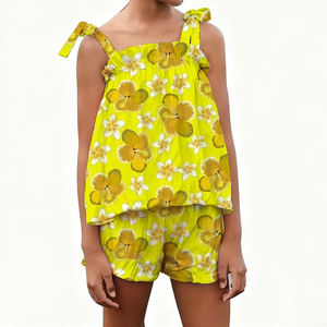 2026 Hot 2Piece Outfits Summer Sleeveless Tie <strong>Top</strong> <strong>and</strong> <strong>Shorts</strong> Breathable Adult Hawai Floral Print Wear Casual <strong>Ladies</strong> Clothing <strong>Set</strong> - Product Image 2