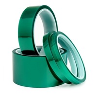 Cinta de PET aislante de alta temperatura 0,06mm Silicona resistente al calor Adhesivo de un solo lado Revestimiento de polvo verde Enmascaramiento