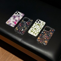 Vente flash Coque de téléphone IMD Fleurs de jardin pour iPhone 15/14/13/12/11 TPU+PC Luxe Mode Filles Anti-chute Coques de téléphone transparentes