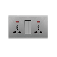 Prise murale universelle normale USB+Type-C avec interrupteur, 3 broches, 13A, double prise multiple, rayures scintillantes