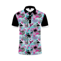 Vêtements de golf GEEDA à imprimé flamant rose, polos de golf assortis pour couple, motif tropical d'été, fabricant OEM pour vêtements de sport