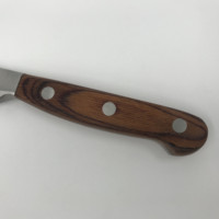 Couteau à steak dentelé en acier inoxydable, 6 pièces, avec manche en bois