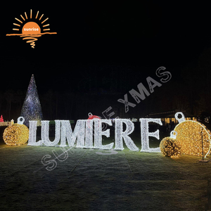 Grand spectacle éclairé étanche LED commercial en stock lettres de Noël personnalisées IP65 pour les décorations de motif de parc de Noël de centre commercial - Product Image 4
