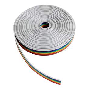 Cable Plano de 8 Hilos, 5 Metros, Color Arcoíris, Conector IDC, 28 AWG, Conductor de Cobre Aislado con PVC, 30VAC 250VAC - Product Image 2