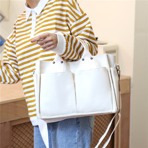 Sacs fourre-tout en toile réutilisables personnalisés avec fermeture éclair 34x14x25cm, couleur unie, logo personnalisé, avec poignées - Product Image 3