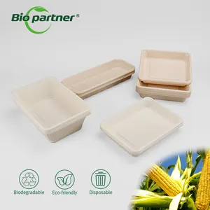 玉米淀粉盘托盘餐具快餐饭盒一次性塑料托盘冷冻肉包装托盘