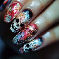 Faux ongles à presser personnalisés pour Halloween, motifs fantômes, citrouilles, bonbons, squelettes, momies et bandages, pour enfants