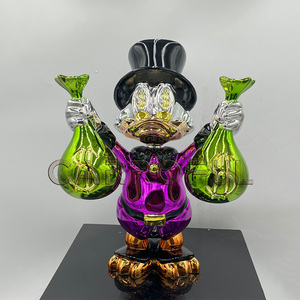 Donald vịt điêu khắc Chrome giàu vịt trang trí sợi thủy tinh phim hoạt hình vịt Pop nghệ thuật điêu khắc cao bóng trò chơi hình túi tiền - Product Image 2