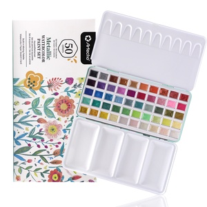 Ensemble de peinture à l'<span class=keywords><strong>aquarelle</strong></span> Artecho NEW Tin Case 50 couleurs métalliques non toxiques et écologiques pour toile, <span class=keywords><strong>kit</strong></span> de <span class=keywords><strong>voyage</strong></span> pour artiste - Product Image 2