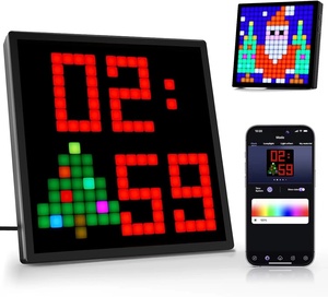 Pantalla de 64*64 píxeles Control de aplicación Pantalla de píxeles creativa Reloj de edición de contenido Decoración de escritorio para el hogar Pantalla de píxeles LED RGB - Product Image 2