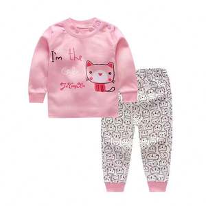 Ensemble de vêtements pour enfants en gros, vêtements pour filles, t-shirt pour enfant, ensembles 2 pièces avec pantalon à motif de chat - Product Image 5