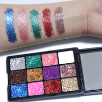 Palette de fards à paupières holographiques Golden Phoenix, haute pigmentation, logo personnalisé, 12 couleurs gel, 12g