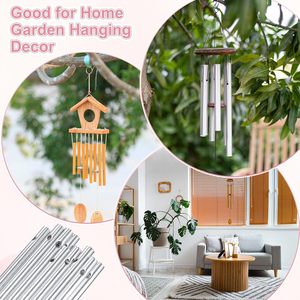 Tubes de carillon éolien en aluminium personnalisables, tiges rondes pour la décoration de jardin extérieur DIY, cloches éoliennes en métal - Product Image 6