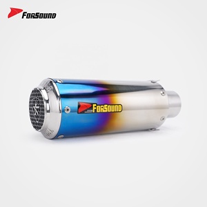 <span class=keywords><strong>Precio</strong></span> de Fábrica Forsound: Accesorios Modificados para Kawasaki <span class=keywords><strong>Ninja</strong></span> 400, Silenciador de Escape Corto Estilo Trick Star en Azul Quemado - Product Image 3