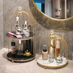 Yarım kuş şekli altın banyo raf Vanity tezgah kozmetik depolama raf makyaj organizatör tutucu
