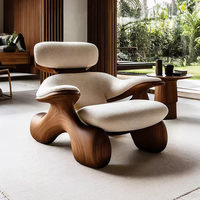 Fauteuil de salon artistique en bois massif de style chinois, canapé de designer pour villa, chaise de réception d'hôtel haut de gamme de forme personnalisée