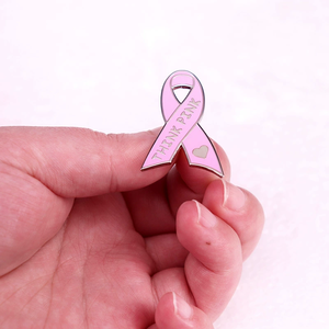 Metal pimler özel kadınlar kızlar hemşirelik pembe şerit çinko alaşım altın emniyet yaka Pin rozeti Metal algılama geçti şapka broş - Product Image 3