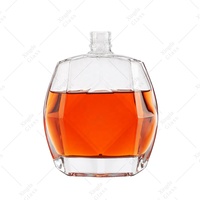 Fabricant en gros de bouteilles en verre givré vides pour liqueur et tequila 750 ml avec bouchon en liège, impression sérigraphique, forme personnalisable