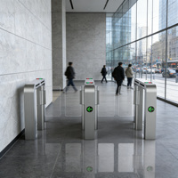 Puerta Automática de Apertura Rápida, Barrera de Seguridad Abatible de Acero Inoxidable 304 Importado, Motor sin Escobillas, Control IP68 ESD