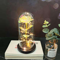 Rose éternelle en aluminium avec lumière LED, vente en gros, cadeau romantique pour la Saint-Valentin, décoration de mariage, fête