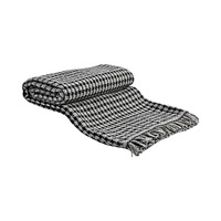 Couverture Pied-de-Poule Noir et Blanc 130*250cm, Motif Écossais Classique, Luxe Moderne Léger pour Canapé, Lit ou Décoration d'Angle
