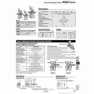 Cilindro de tope de servicio pesado de SMC Pneumatics - Product Image 1