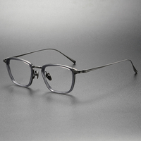 Monture de lunettes en titane pur 2024, monture de lunettes optiques carrée pour hommes, myopie, lunettes de prescription, monture de lunettes de luxe pour femmes, petite lunette KJ-24