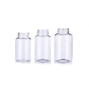 Empty Plastic Bottles Chinese Manufacturer Logo Customized RTCO High Quality Empty PET Plastic Capsule Bottle Capsule Canister Screw Cap