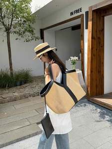 Nouveau sac en paille tressé de style villégiature française 2026, sac à main haut de gamme et polyvalent à porter à l'épaule, sac fourre-tout grande capacité - Product Image 2