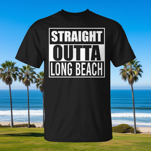 Camiseta Straight Outta Long Beach con diseño del estado de California, ajuste unisex - Product Image 3