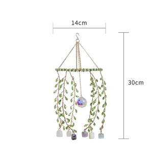 Campana de Viento Decorativa con Atrapasueños, Hecha a Mano, Estilo Bohemio Irregular, Moderna, Minimalista, con Piedras de Cristal Naturales, Envío Directo - Product Image 6